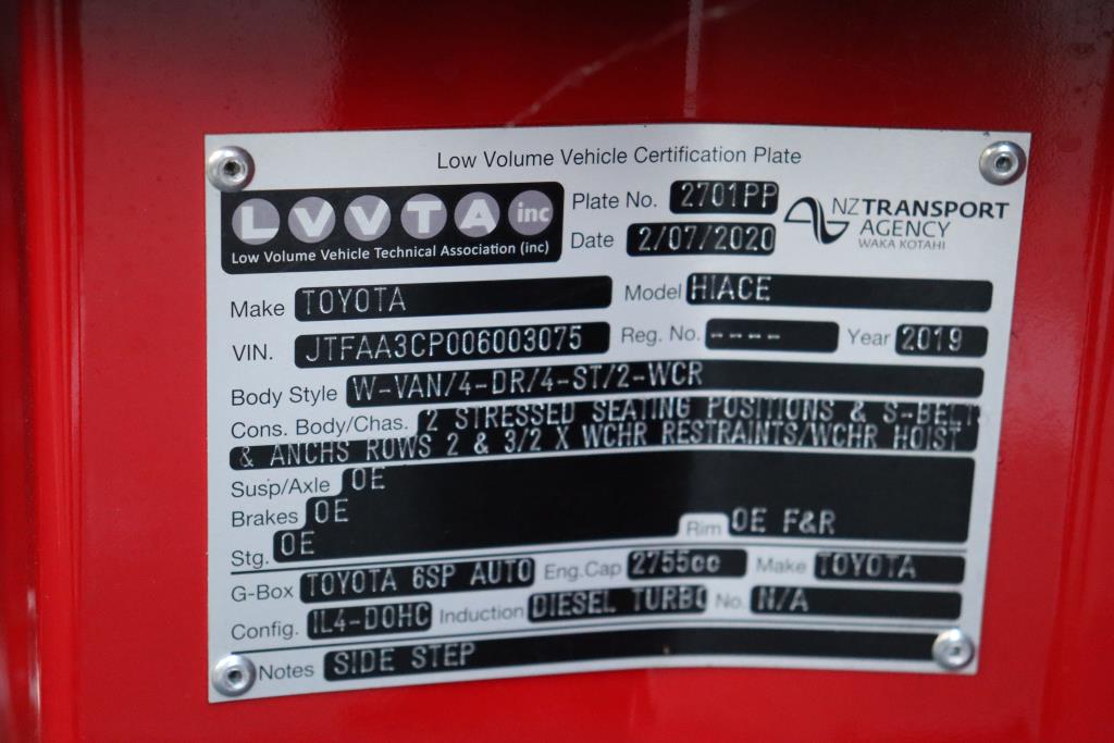 Toyota HIACE ZX MOBILITY VAN 2020 for sale in Auckland